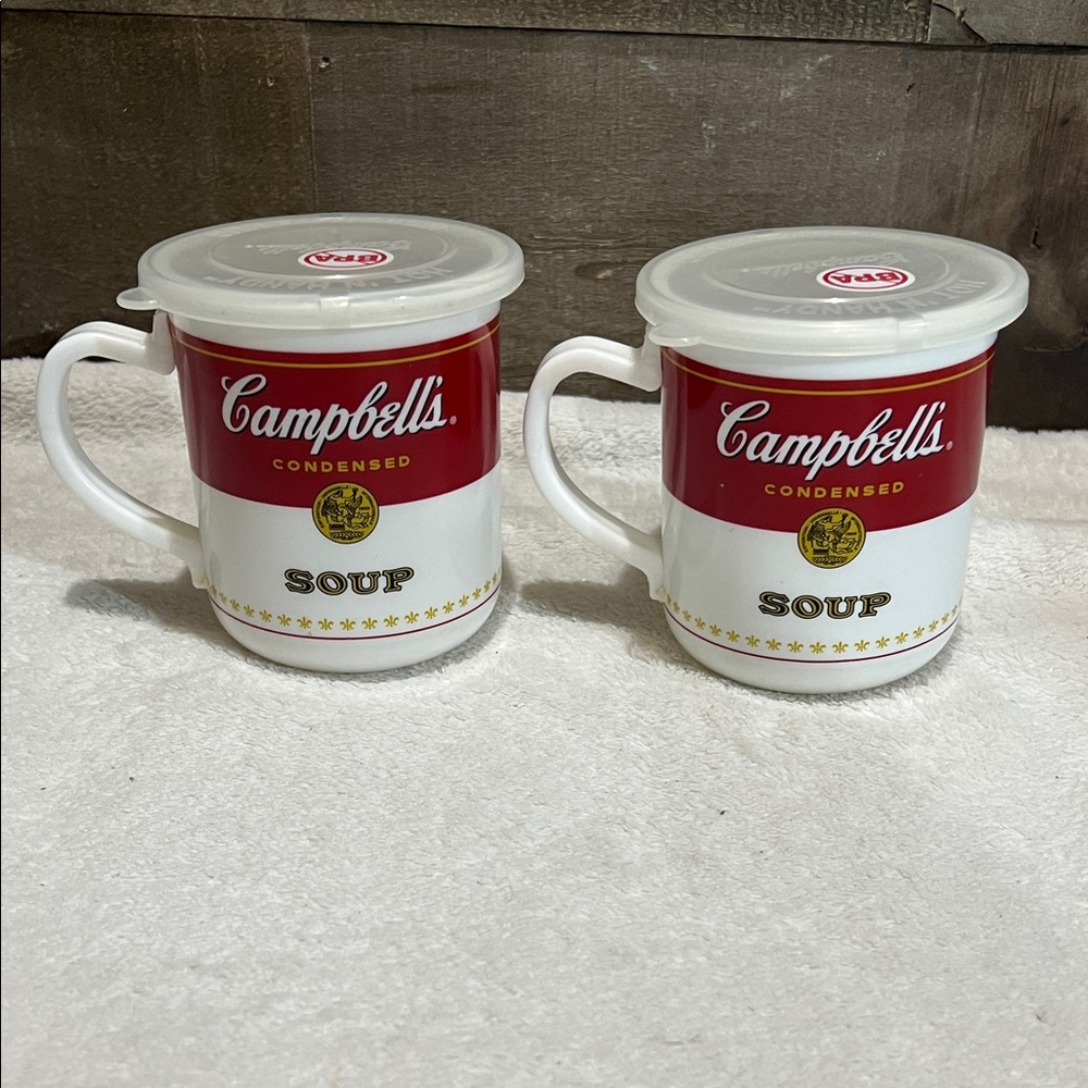 Campbell’s Plastic Soup Mugs with Lids set of 2